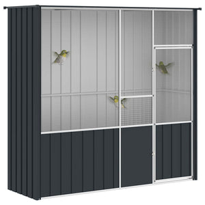 vidaXL Aviary Anthracite 215x78x200 cm Galvanized Steel