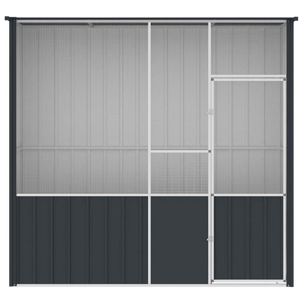vidaXL Aviary Anthracite 215x78x200 cm Galvanized Steel