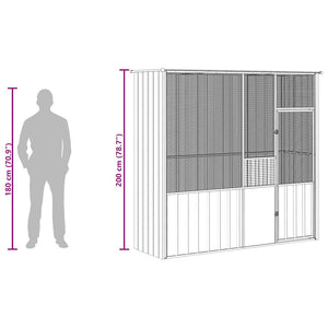 vidaXL Aviary Anthracite 215x78x200 cm Galvanized Steel