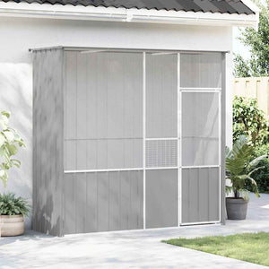vidaXL Aviary Gray 215x78x200 cm Galvanized Steel