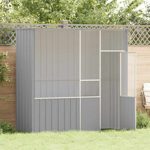vidaXL Aviary Gray 215x78x200 cm Galvanized Steel