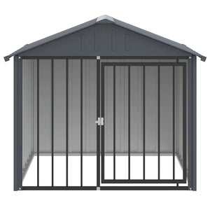 vidaXL Dog Kennel with Roof Black 117x103x102 cm Galvanized Steel