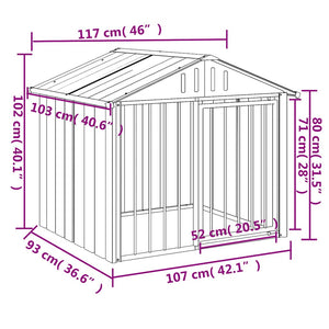 vidaXL Dog Kennel with Roof Black 117x103x102 cm Galvanized Steel