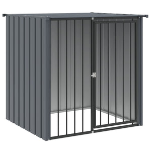 vidaXL Dog Kennel with Roof Black 110x103x109 cm Galvanized Steel