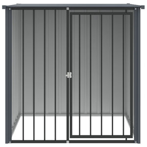 vidaXL Dog Kennel with Roof Black 110x103x109 cm Galvanized Steel