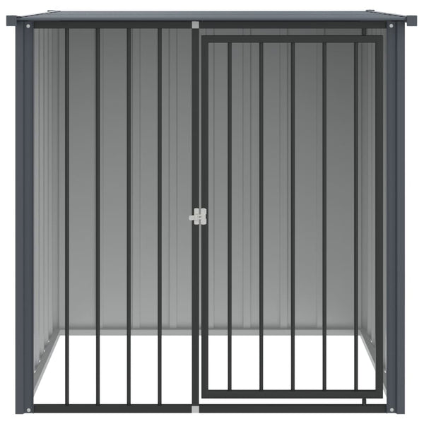 vidaXL Dog Kennel with Roof Black 110x103x109 cm Galvanized Steel
