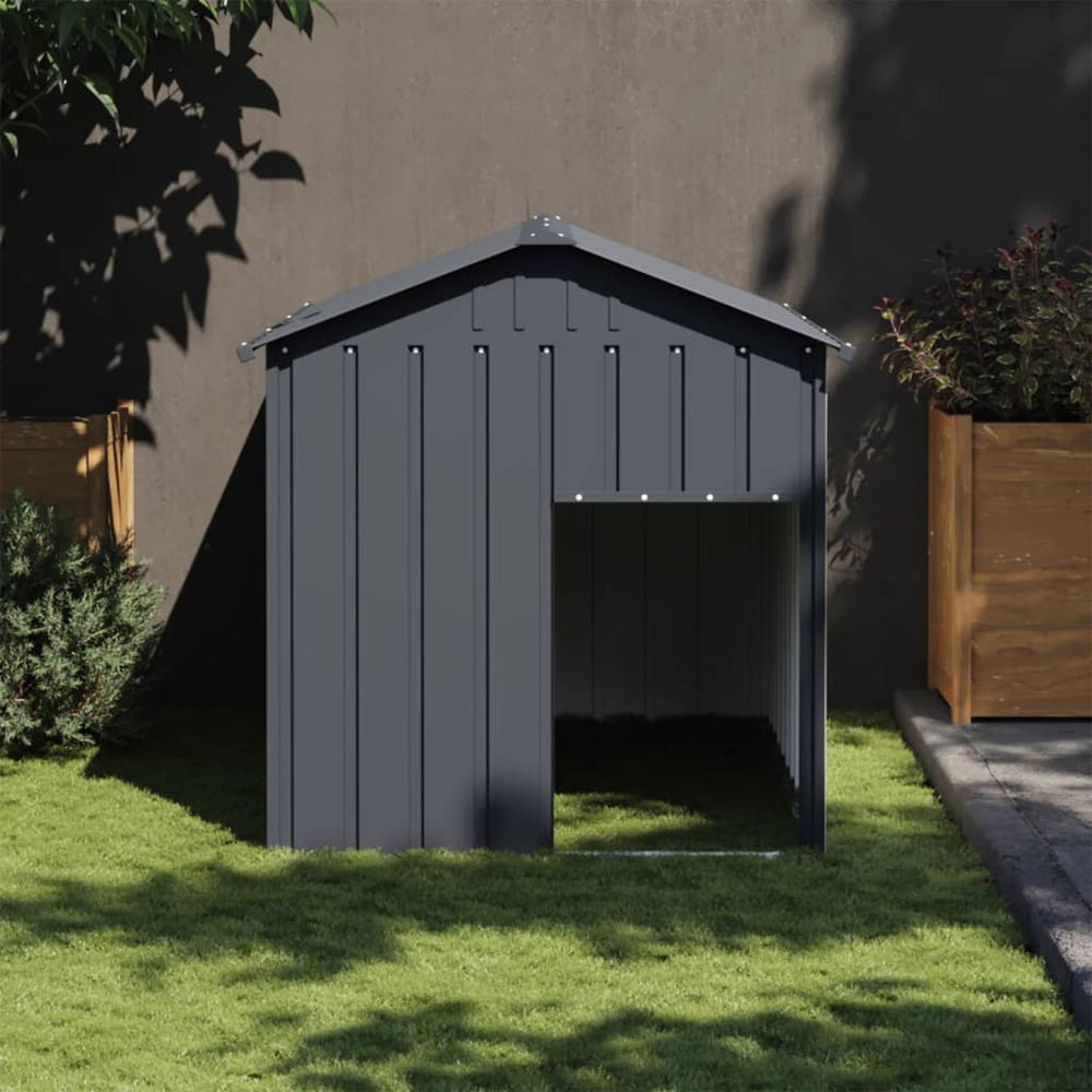 vidaXL Dog Kennel with Roof Anthracite 117x153x123cm Galvanized Steel