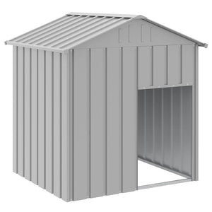 vidaXL Dog Kennel with Roof Light Grey 117x103x123 cm Galvanised Steel