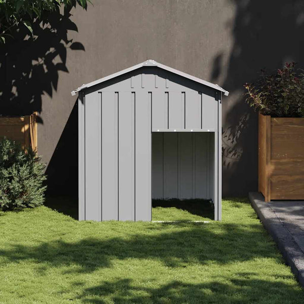vidaXL Dog Kennel with Roof Light Grey 117x103x123 cm Galvanised Steel