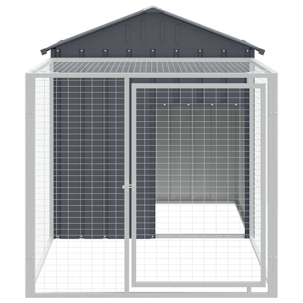 vidaXL Chicken Coop with Run Anthracite 117x201x123 cm Galvanized Steel