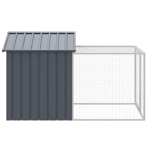 vidaXL Chicken Coop with Run Anthracite 117x201x123 cm Galvanized Steel