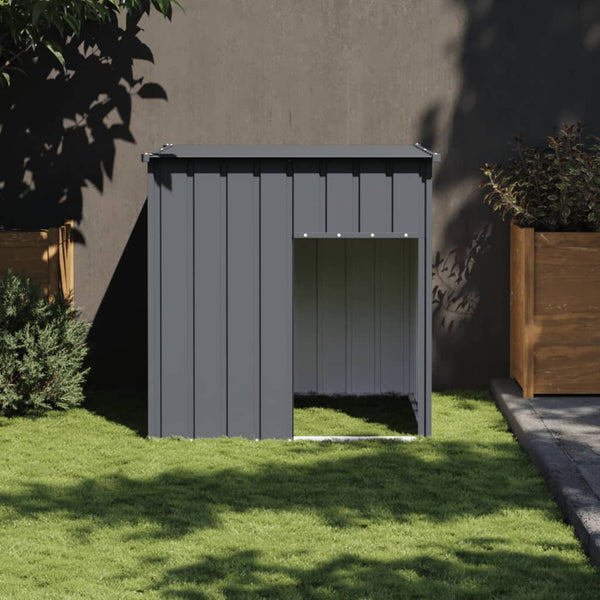 vidaXL Dog Kennel with Roof Anthracite 110x103x109 cm Galvanized Steel