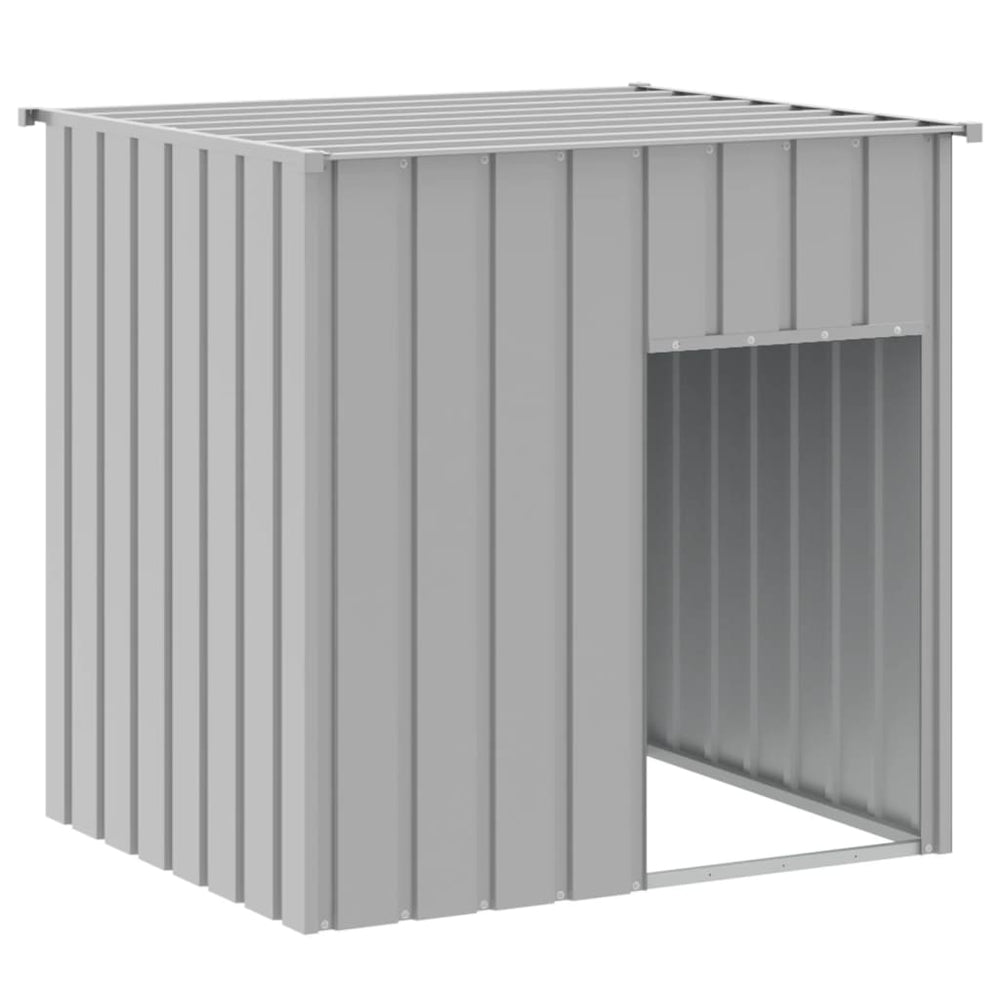 vidaXL Dog Kennel with Roof Light Grey 110 x 103 x 109 cm Galvanised Steel