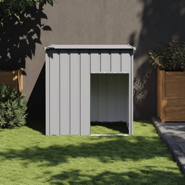 vidaXL Dog Kennel with Roof Light Grey 110 x 103 x 109 cm Galvanised Steel