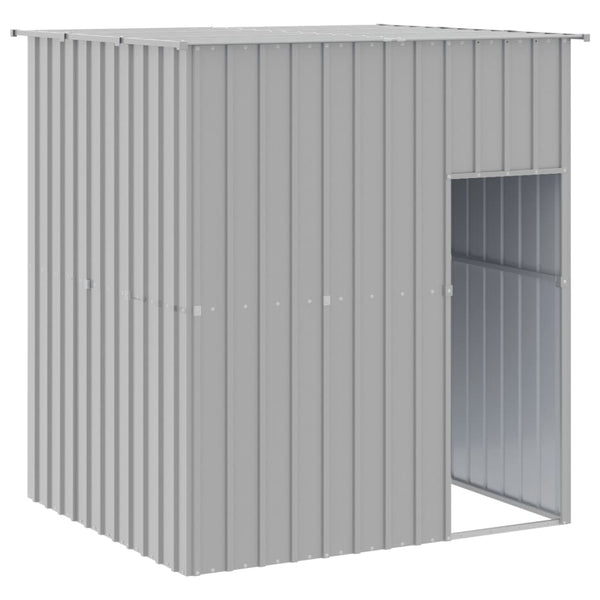 vidaXL Dog Kennel with Roof Light Grey 165x153x181 cm Galvanised Steel