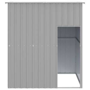 vidaXL Dog Kennel with Roof Light Grey 165x153x181 cm Galvanised Steel