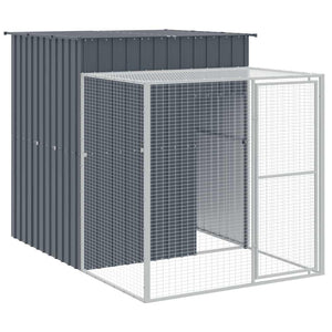 vidaXL Chicken Coop with Run Anthracite 165x251x181 cm Galvanized Steel