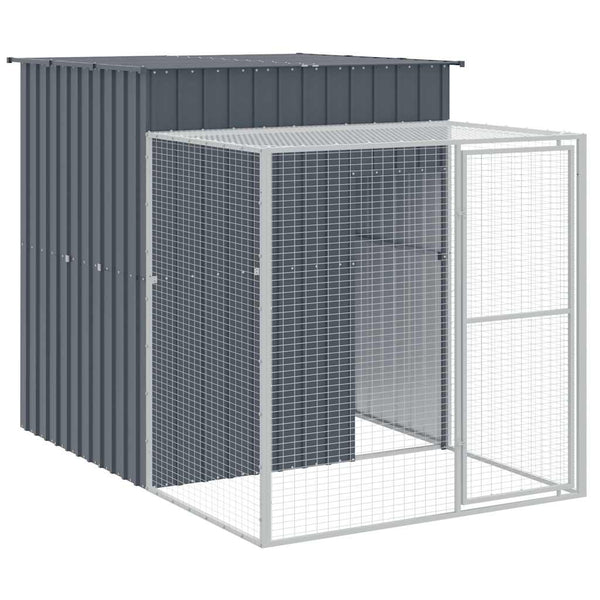 vidaXL Chicken Coop with Run Anthracite 165x251x181 cm Galvanized Steel