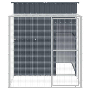 vidaXL Chicken Coop with Run Anthracite 165x251x181 cm Galvanized Steel