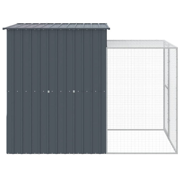 vidaXL Chicken Coop with Run Anthracite 165x251x181 cm Galvanized Steel