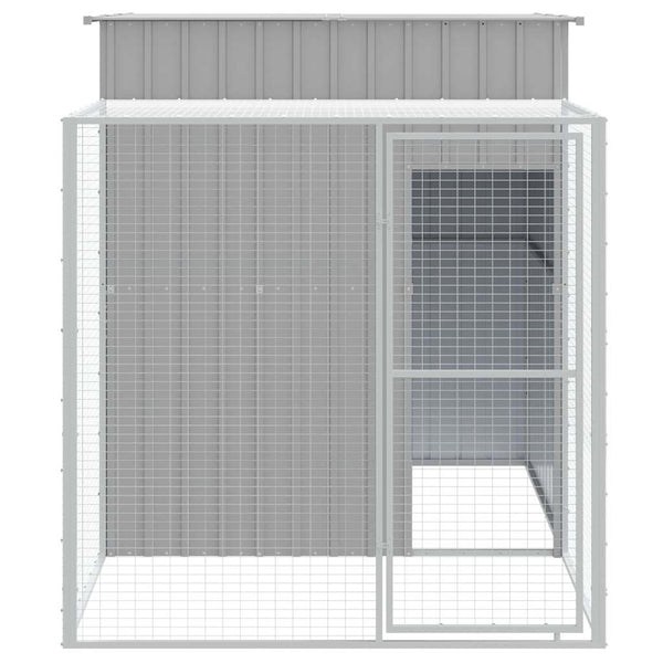 vidaXL Chicken Coop with Run Light Grey 165x251x181 cm Galvanized Steel