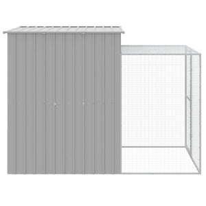 vidaXL Chicken Coop with Run Light Grey 165x251x181 cm Galvanized Steel