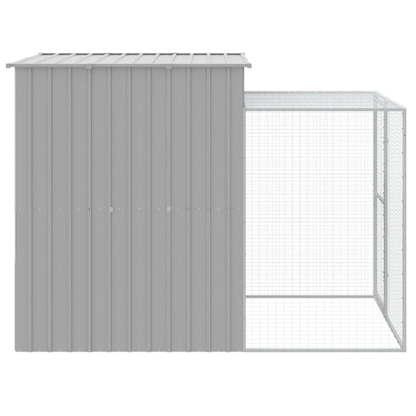vidaXL Chicken Coop with Run Light Grey 165x251x181 cm Galvanized Steel
