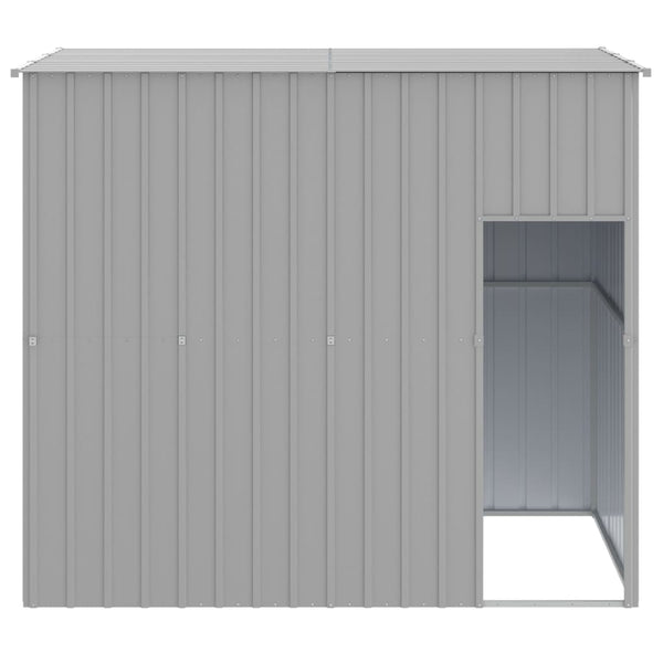 vidaXL Dog Kennel with Roof Light Grey 214x153x181 cm Galvanized Steel