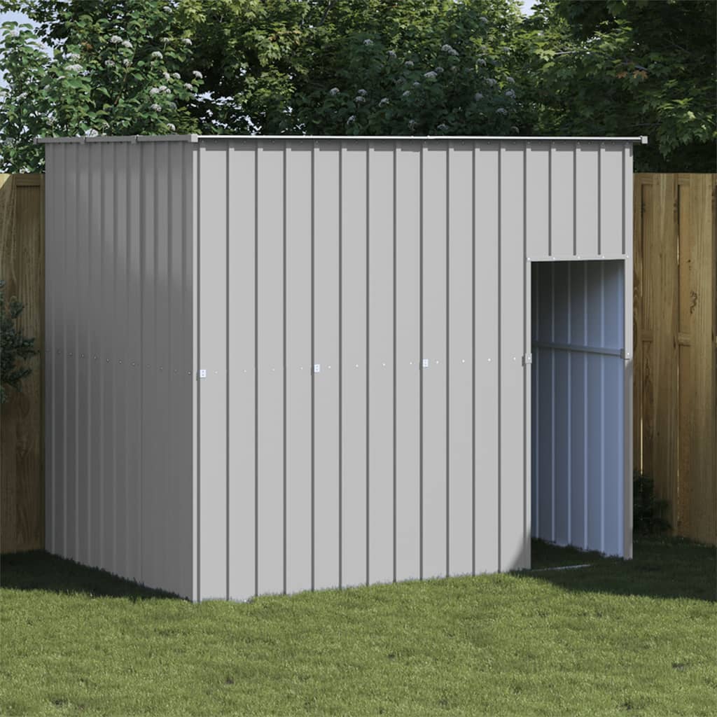 vidaXL Dog Kennel with Roof Light Grey 214x153x181 cm Galvanized Steel