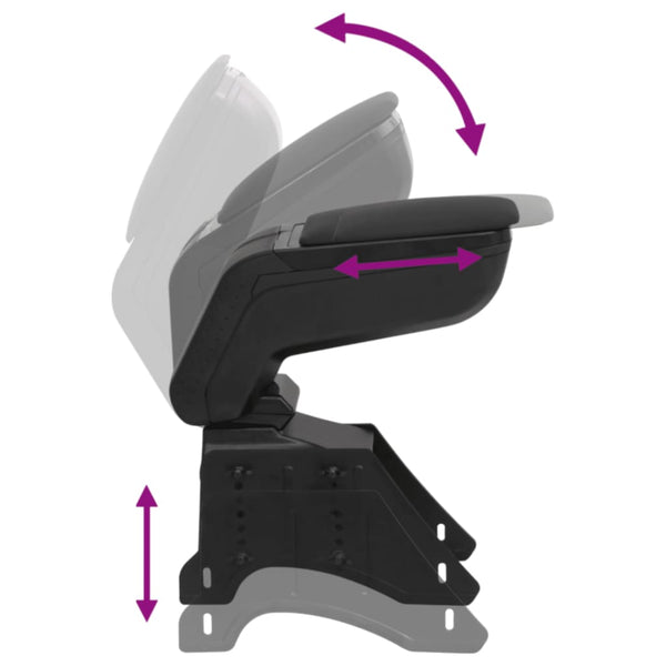 vidaXL Universal Car Armrest Black 14x30x(32-48.5) cm ABS