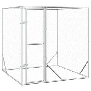 vidaXL Outdoor Dog Kennel Silver 2x2x2 m Galvanized Steel