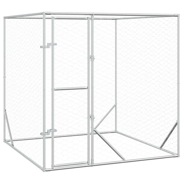 vidaXL Outdoor Dog Kennel Silver 2x2x2 m Galvanized Steel