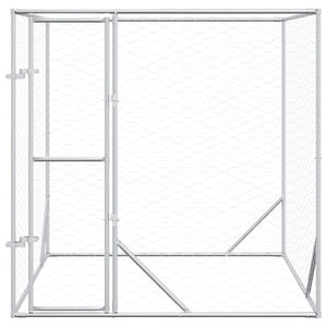 vidaXL Outdoor Dog Kennel Silver 2x2x2 m Galvanized Steel