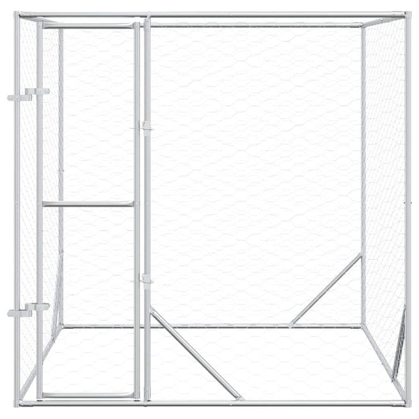 vidaXL Outdoor Dog Kennel Silver 2x2x2 m Galvanized Steel