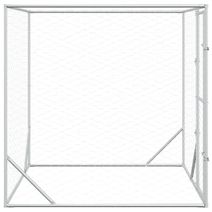 vidaXL Outdoor Dog Kennel Silver 2x2x2 m Galvanized Steel