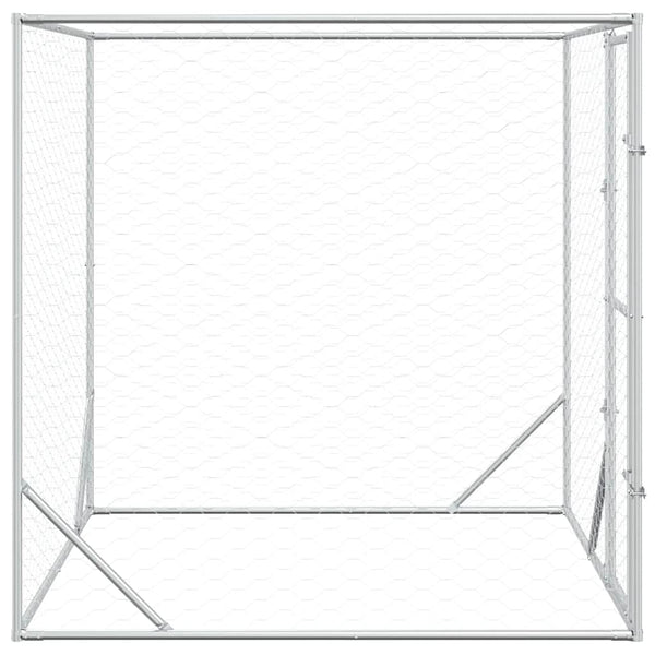 vidaXL Outdoor Dog Kennel Silver 2x2x2 m Galvanized Steel