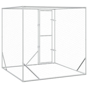 vidaXL Outdoor Dog Kennel Silver 2x2x2 m Galvanized Steel
