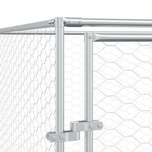 vidaXL Outdoor Dog Kennel Silver 2x2x2 m Galvanized Steel