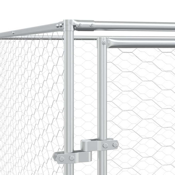 vidaXL Outdoor Dog Kennel Silver 2x2x2 m Galvanized Steel