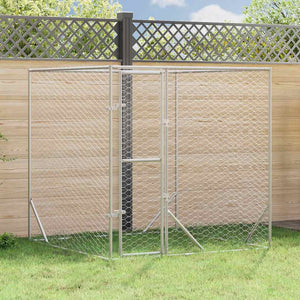 vidaXL Outdoor Dog Kennel Silver 2x2x2 m Galvanized Steel