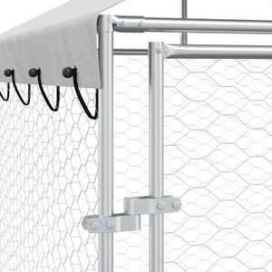vidaXL Outdoor Dog Kennel with Roof Silver 2x2x2.5 m Galvanized Steel