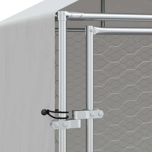 vidaXL Outdoor Dog Kennel with Roof Silver 2x2x2.5 m Galvanized Steel