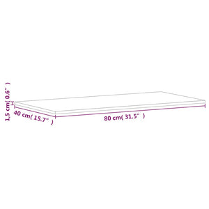 vidaXL Table Top 80x40x1.5 cm Rectangular Solid Beech Wood