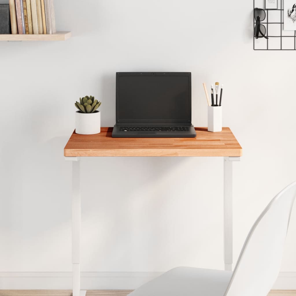 vidaXL Tabletop 60x40x2.5 cm Rectangular Solid Beech Wood