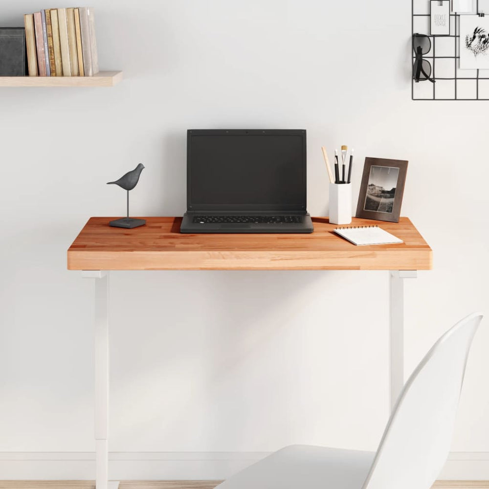 vidaXL Tabletop 80x40x4 cm Rectangular Solid Beech Wood