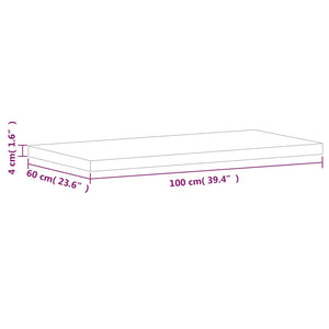 vidaXL Tabletop 100x60x4 cm Rectangular Solid Beech Wood