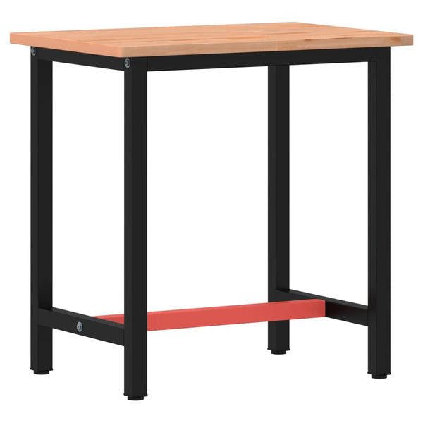 vidaXL Workbench 80x55x81.5 cm Solid Beech Wood and Metal