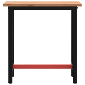 vidaXL Workbench 80x55x81.5 cm Solid Beech Wood and Metal