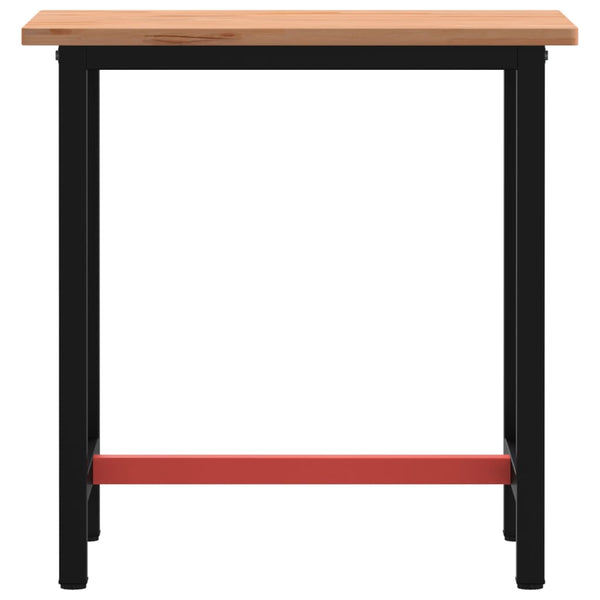 vidaXL Workbench 80x55x81.5 cm Solid Beech Wood and Metal