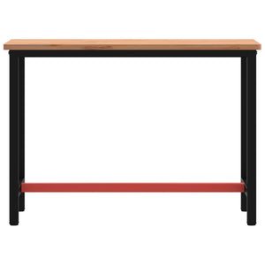 vidaXL Workbench 115x55x81.5 cm Solid Beech Wood and Metal